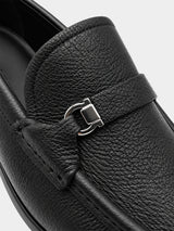 Salvatore Ferragamo Gallagher Black Leather Loafers - Black