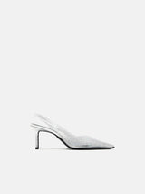 Zara Rhinestone Heeled Shoes - Silver