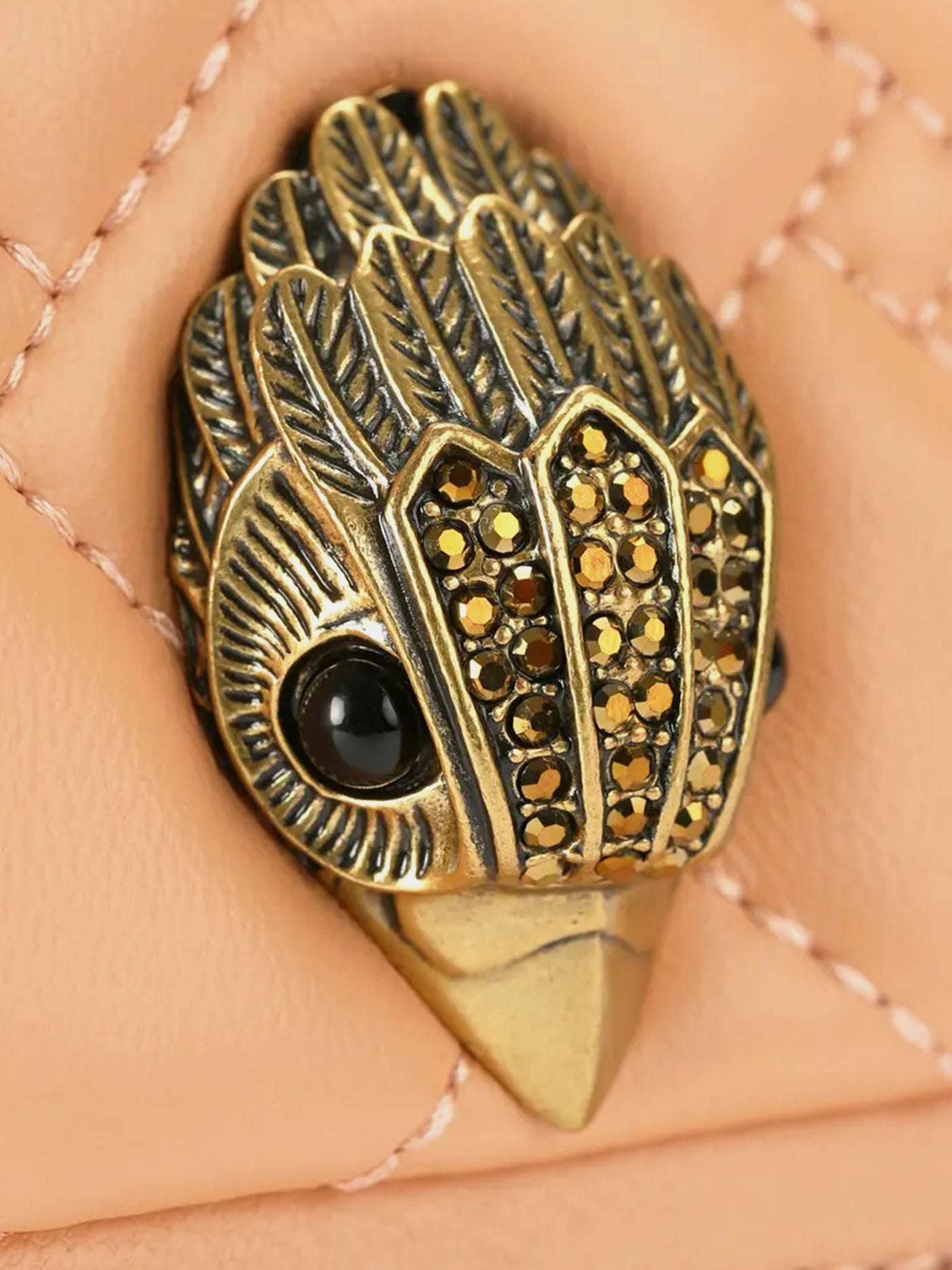 Kurt Geiger London Mini Leather Kensington Bag Peach