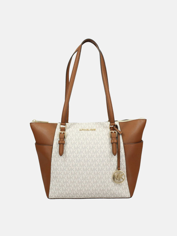 Michael Kors Signature Charlotte Travel Tote Bag - Vanilla