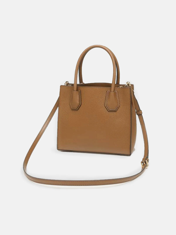 Michael Kors Mercer Medium Pebbled Leather Crossbody Bag - Luggage