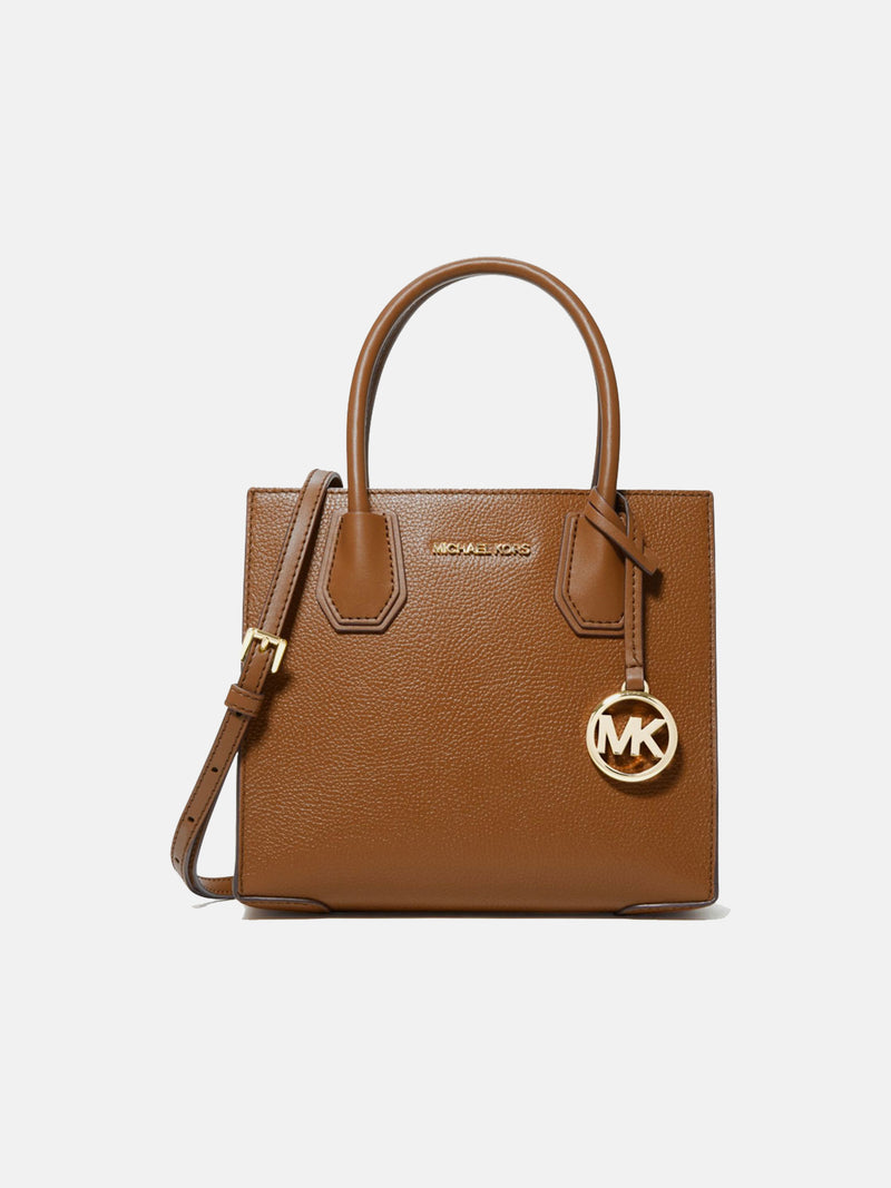 Michael Kors Mercer Medium Pebbled Leather Crossbody Bag - Luggage