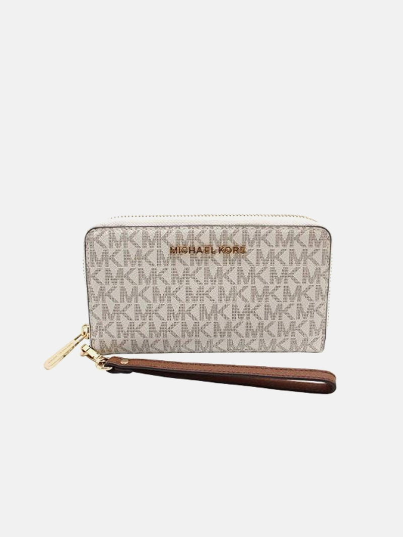 Michael Kors Jet Set Travel Large Travel Signature Continental Wallet - Vanilla