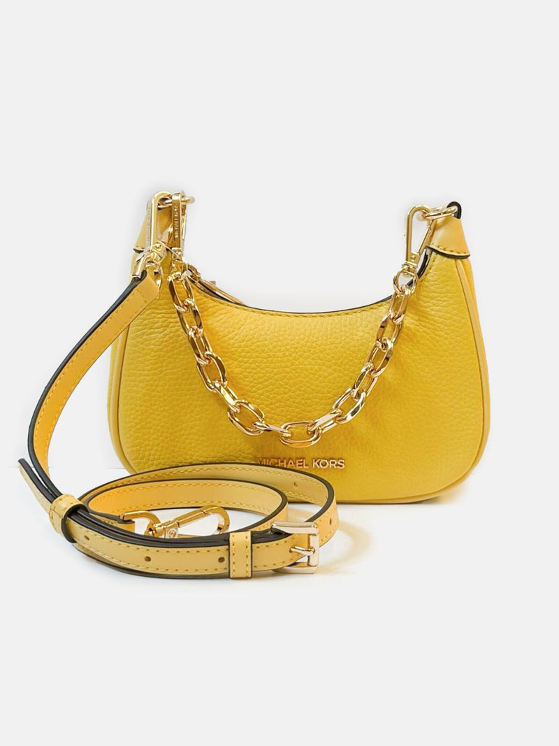 Michael Kors Cora Mini Zip Pouchette Shoulder Crossbody Bag - Daffodil