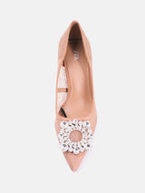 Zara Lace High Heeled Shoes - Beige