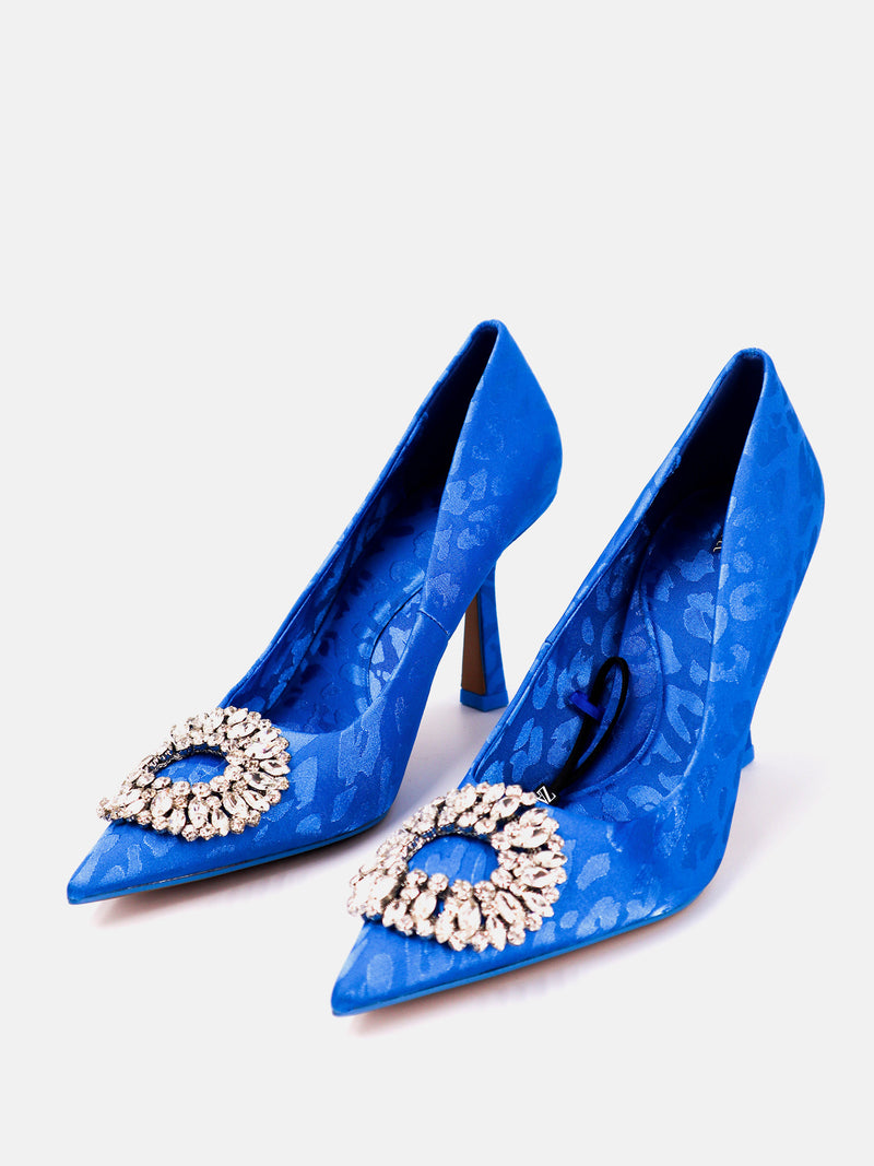 Zara Heel Shoes With Decorative Detail - Blue