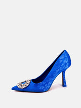 Zara Heel Shoes With Decorative Detail - Blue