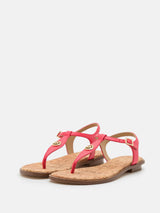 Michael Kors Mallory Leather T-Strap Sandal - Geranium