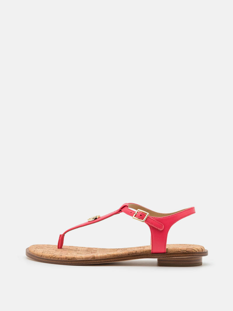 Michael Kors Mallory Leather T-Strap Sandal - Geranium