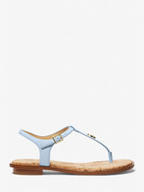 Michael Kors Mallory Leather T-Strap Sandal - Pale Blue