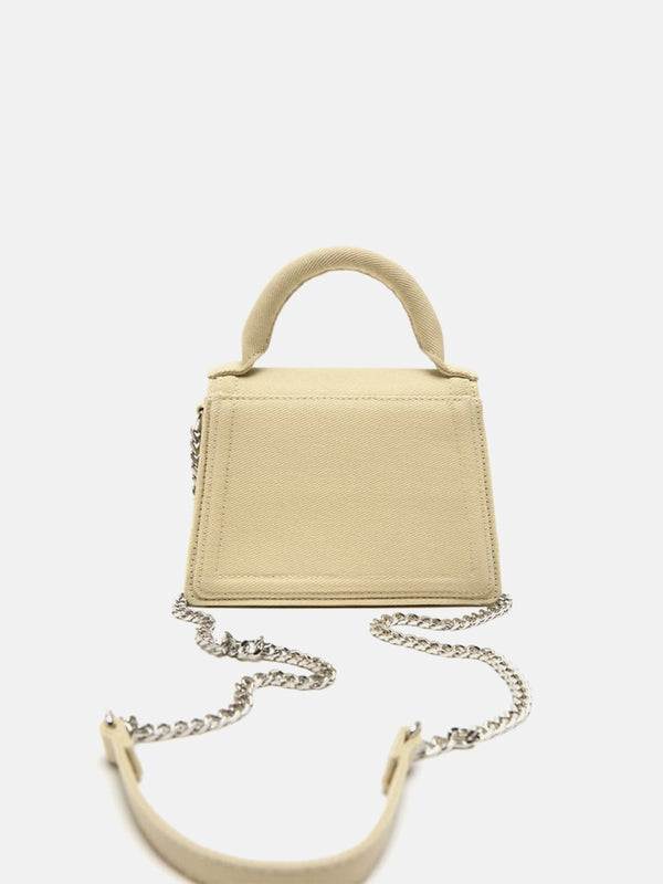 Zara Fabric Mini City Bag - Ecru