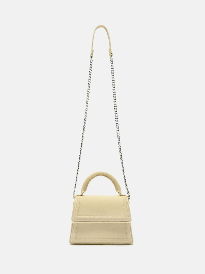 Zara Fabric Mini City Bag - Ecru