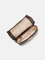 Michael Kors Cece Medium Flap Pkt Shoulder Bag - Signature Brown