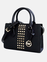 Michael Kors Sheila SM Zip Satchel Handbag - Black