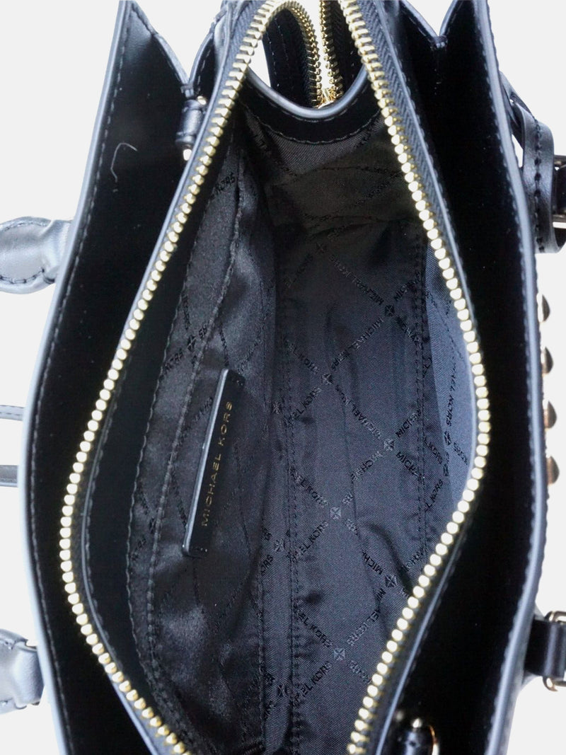 Michael Kors Sheila SM Zip Satchel Handbag - Black