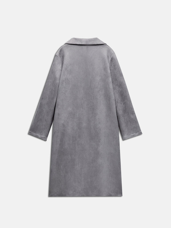 Zara Faux Suede Coat - Greyish