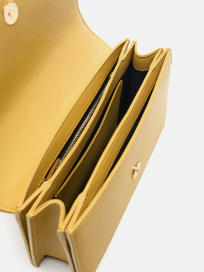 Zara Mini City Bag With Flap - Yellow