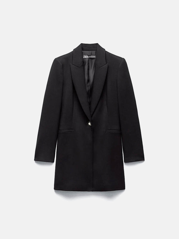 Zara Long Fitted Blazer - Black