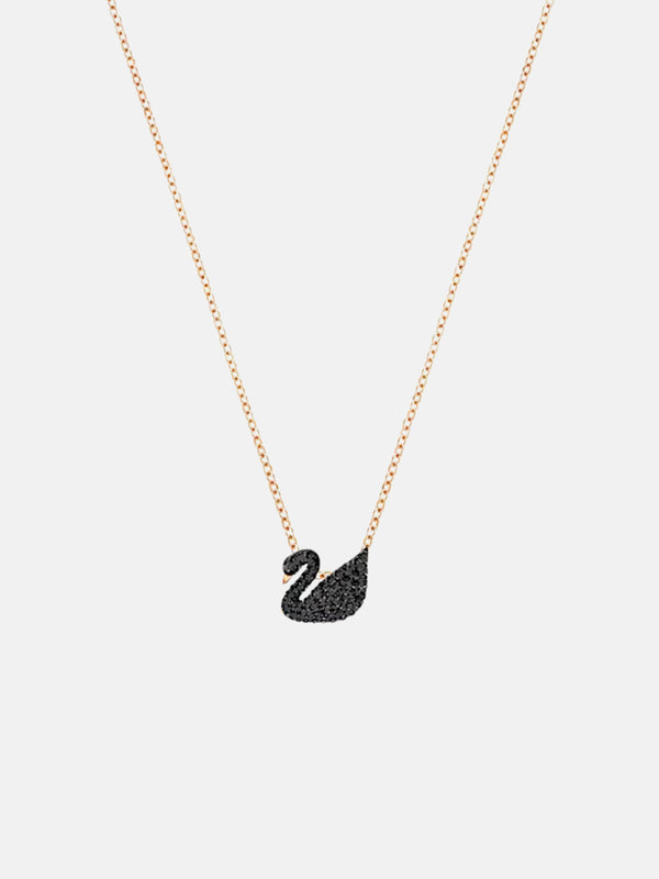 Swarovski Iconic Swan Pendant - Black