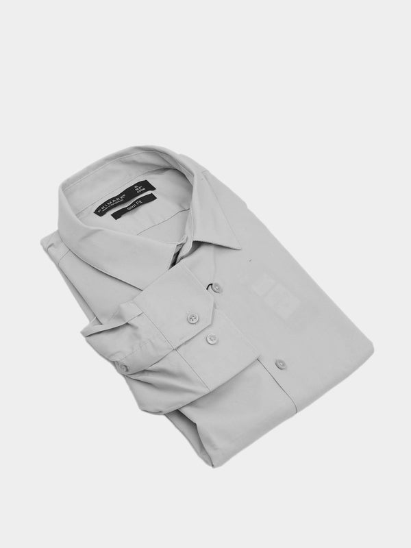 Primark Men's Slim Fit Formal Shirt - Light Grey