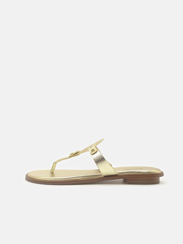 Michael Kors Aubrey Cut Out Thong Sandals - Pale Gold