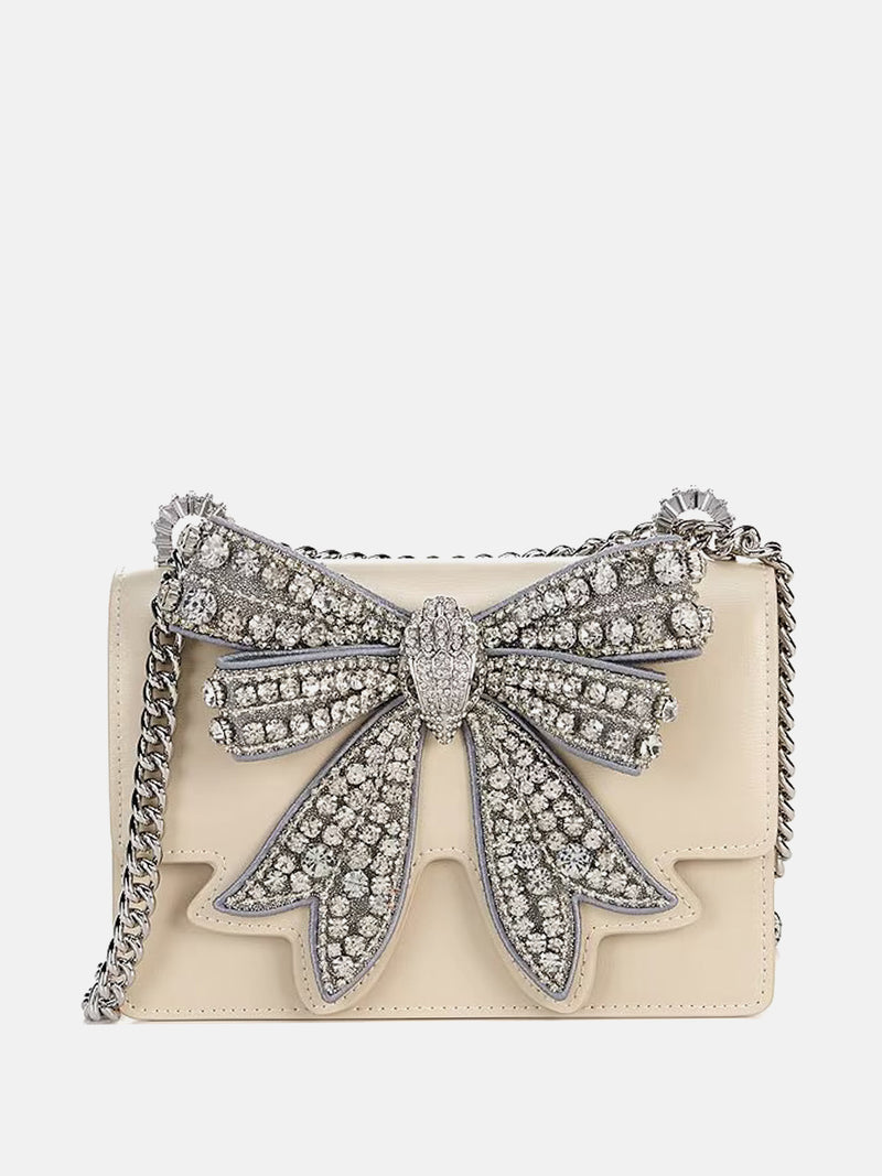 Kurt Geiger London Shoreditch Crystal Bow Crossbody Bag - White/Other