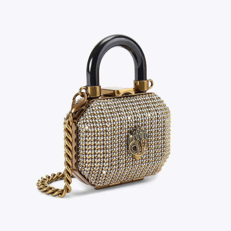 Kurt Geiger Micro Top Handle Clutch Bag - Beige