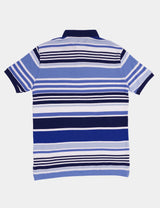 Polo Ralph Lauren Striped Custom Slim Fit Collar T-Shirt - Blue
