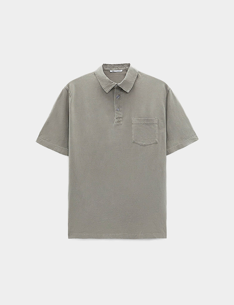 Zara Contrast Knit Polo Shirt