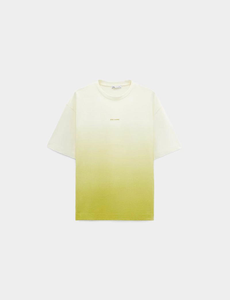 Zara Ombre Print T-Shirt - Light Green