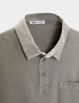Zara Contrast Knit Polo Shirt
