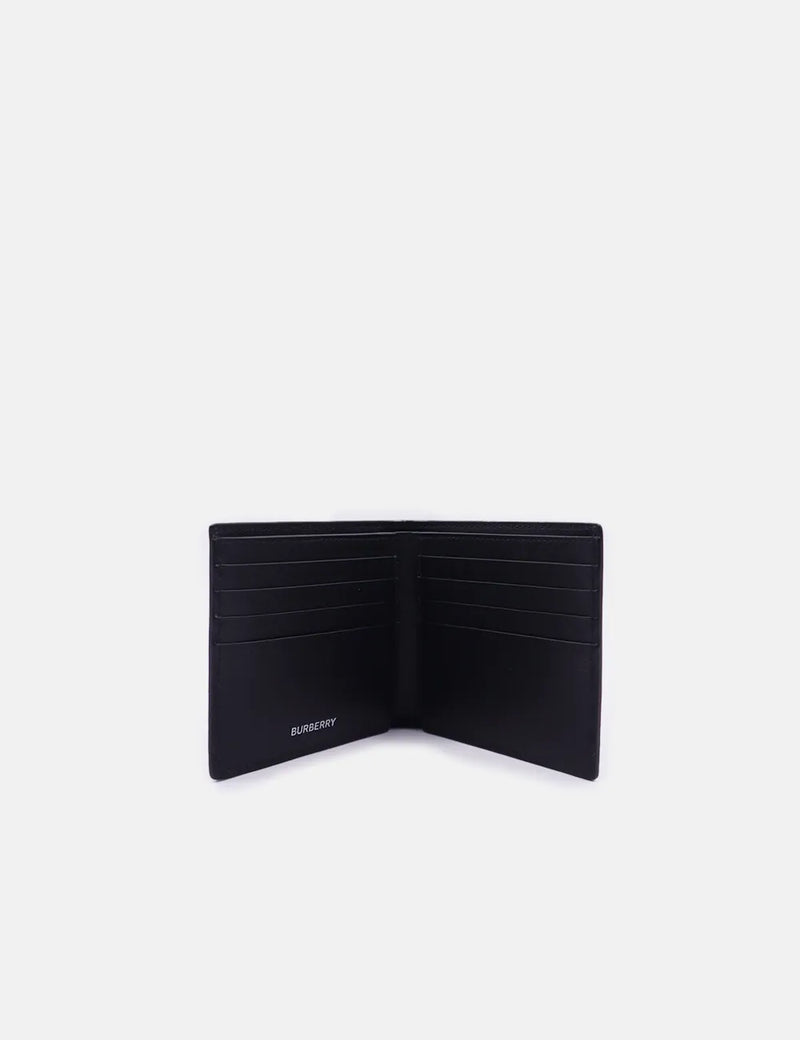 Burberry Embossed Logo Leather International Bifold Wallet - Black