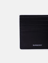 Burberry Embossed Logo Leather International Bifold Wallet - Black