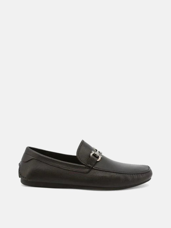 Salvatore Ferragamo Men's Black Cancun Moccasins Shoes - Brown
