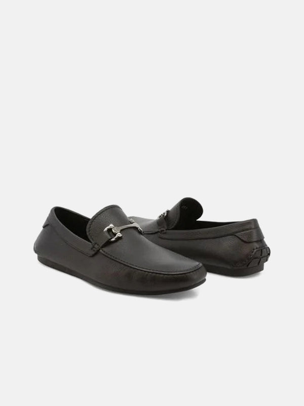 Salvatore Ferragamo Men's Black Cancun Moccasins Shoes - Brown