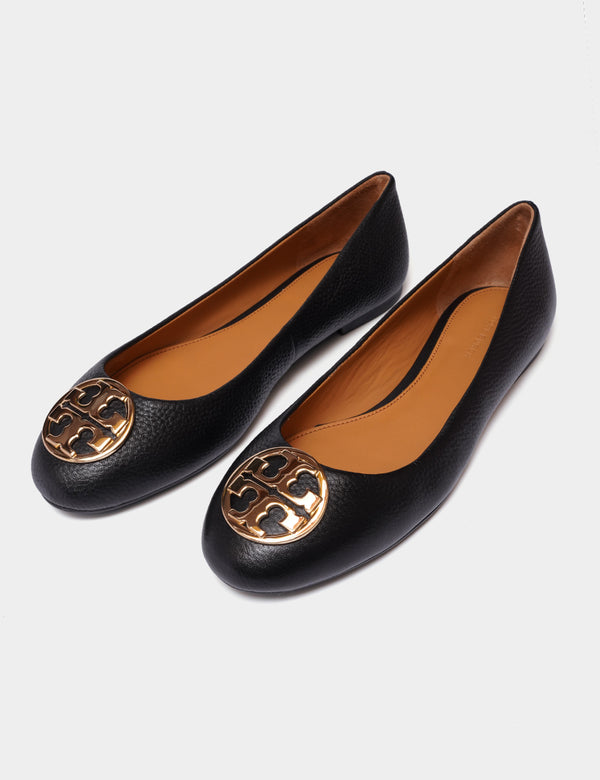 Tory Burch Chelsea Ballet Flat Tumbled Leather - Perfect Black