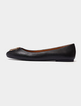 Tory Burch Chelsea Ballet Flat Tumbled Leather - Perfect Black