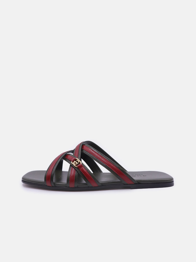 Gucci Quentin Leather Stripes Sandal