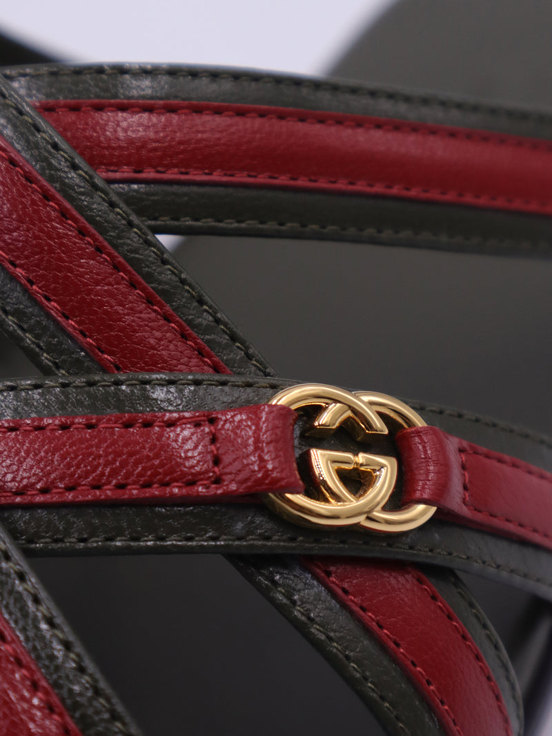 Gucci Quentin Leather Stripes Sandal