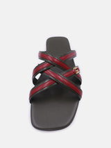 Gucci Quentin Leather Stripes Sandal