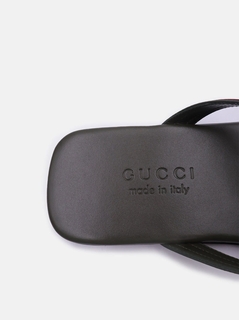 Gucci Quentin Leather Stripes Sandal