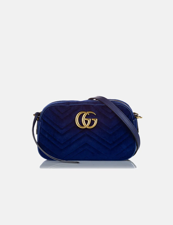 Gucci Marmont Velvet Shoulder Bag - Royal Blue