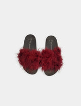 Primark Furry Slides (Berry)