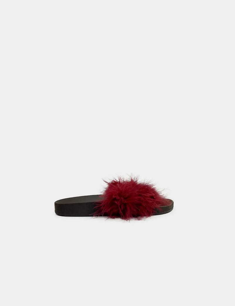 Primark Furry Slides Berry