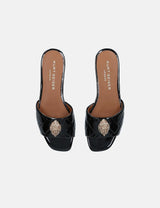 Kurt Geiger London Patent Kensington Flat Sandals - Black