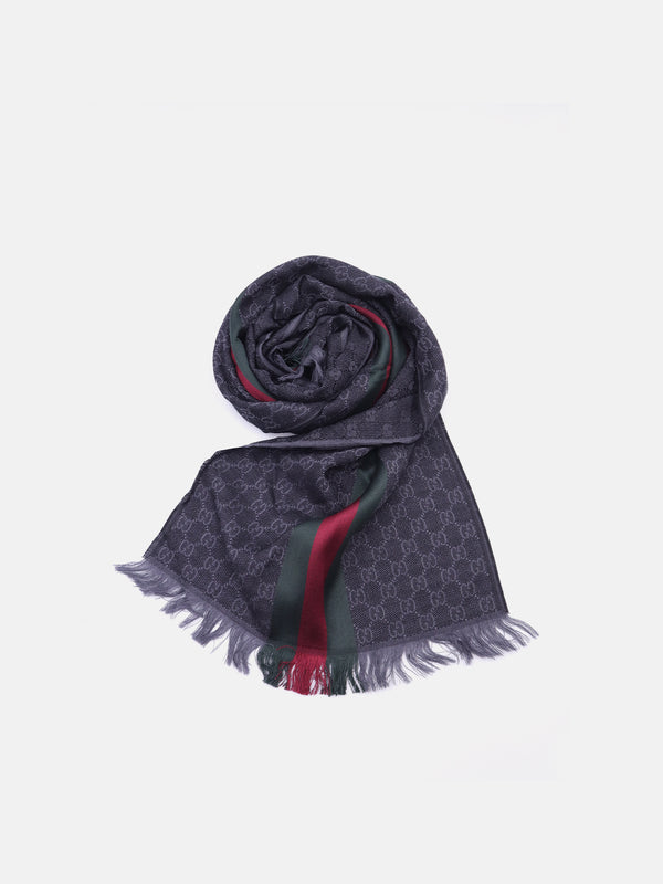 Gucci Jacquard SC Verbiere Scarf - Dark Grey