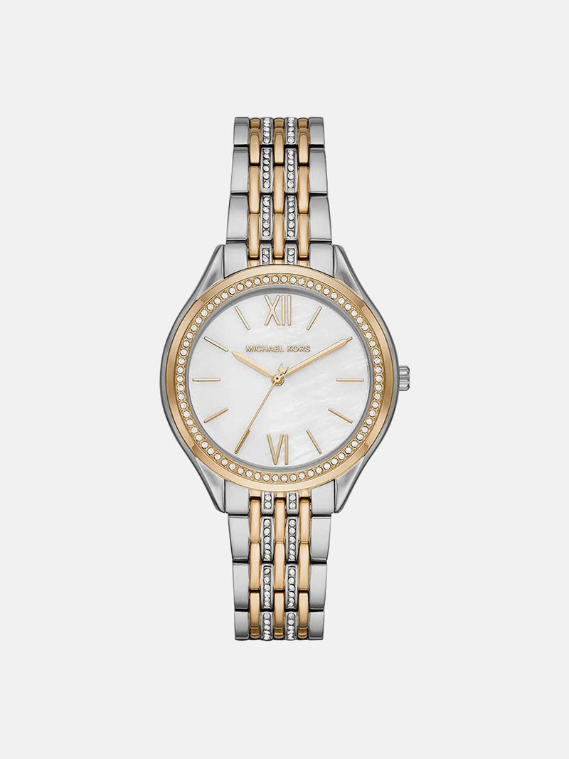 Michael Kors Women’s Quartz Stainless Steel Silver White 36mm Watch