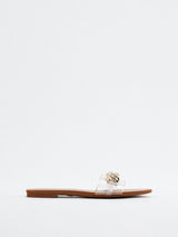 Zara Flat Vinyl Slider Sandals With Chain