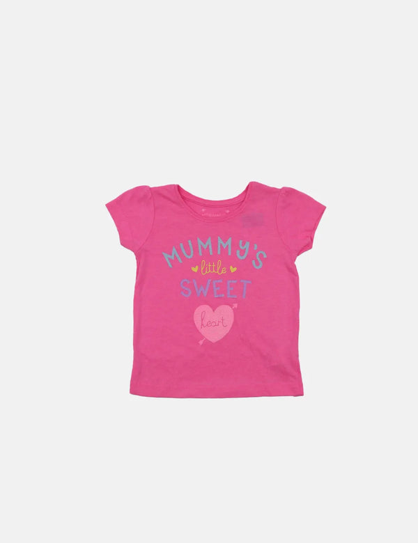 Primark Girl T-Shirt - Mummy"s Little Sweet Heart - Pink