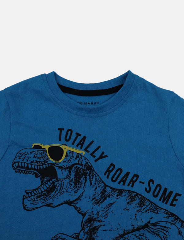 Primark Boy T-Shirt - Totally Roar-Some - Blue